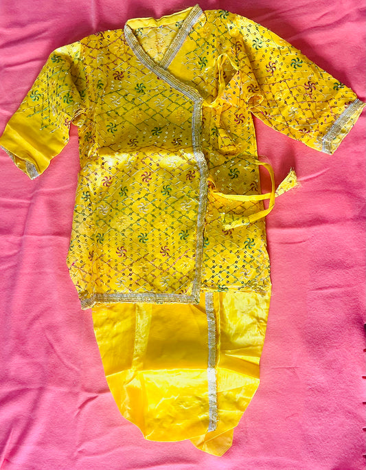 Krishna Dress Yellow Set Size-20,22,26