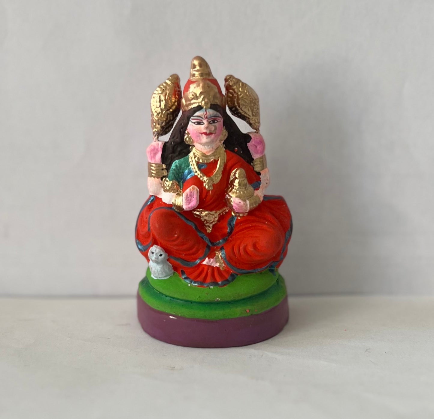 Lord Laxmi Single Clay Idol (8cm)