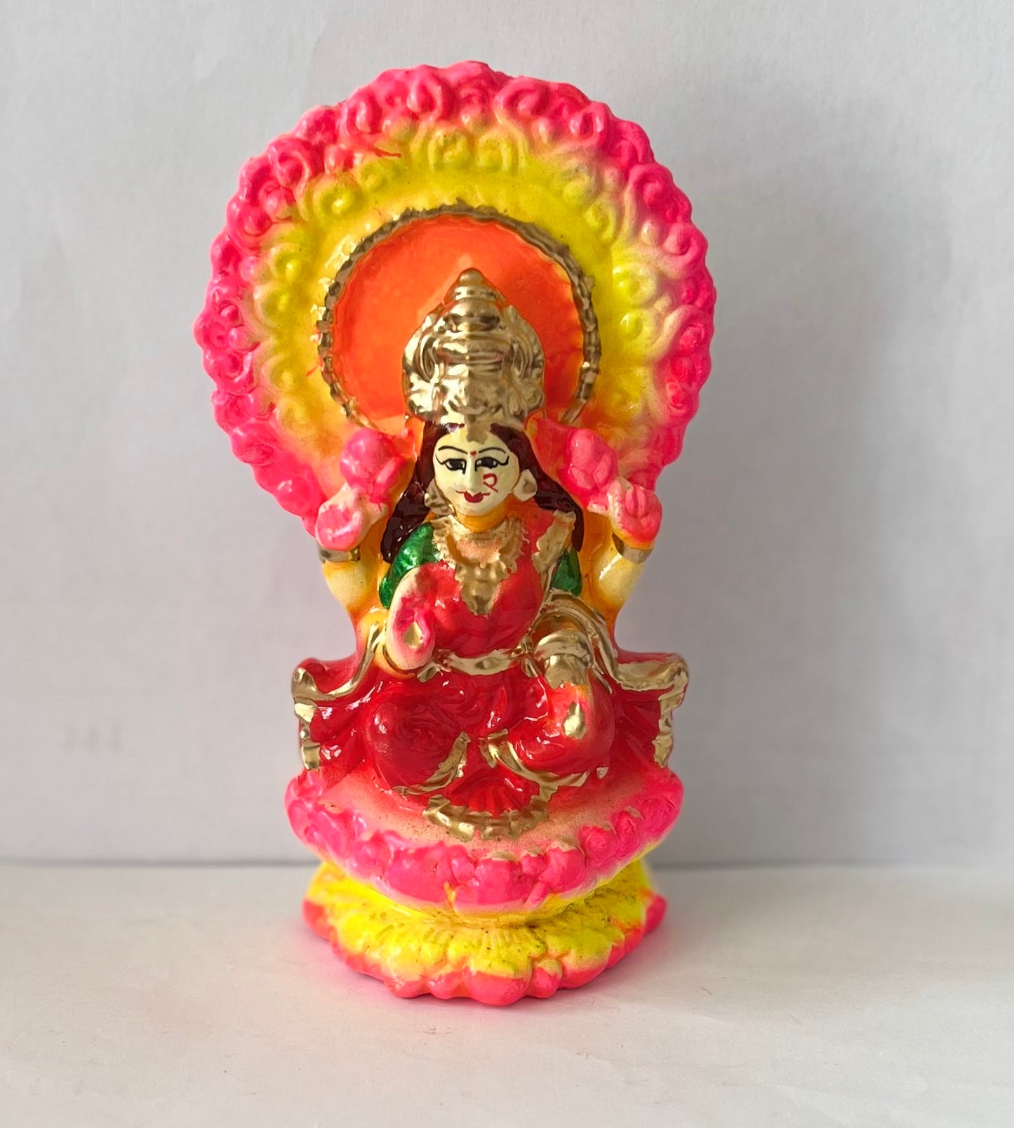 Lord Laxmi Single Clay Idol (15cm)