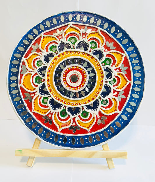 Lippan Art Mirror Work Vibrant Colour 25 cm
