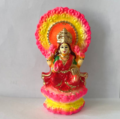 Lord Laxmi Single Clay Idol (15cm)