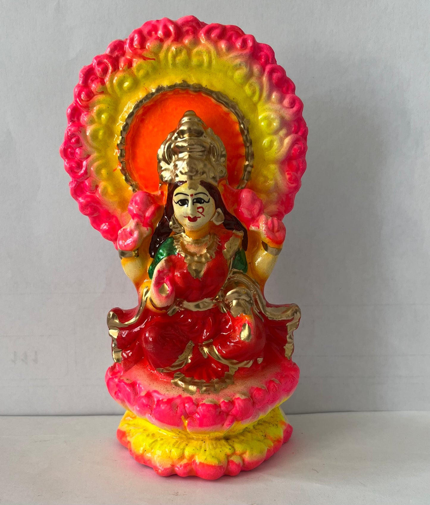 Lord Laxmi Single Clay Idol (15cm)