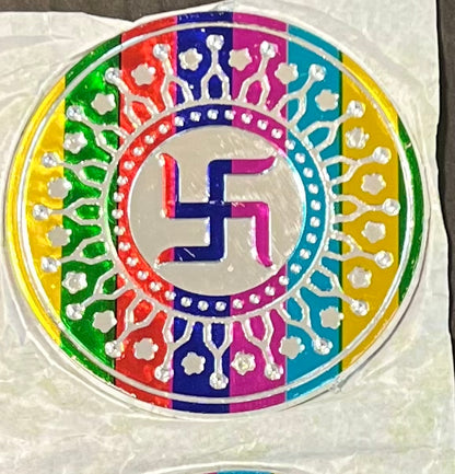 Acrylic Multicolor Swastik Sticker (1pc)