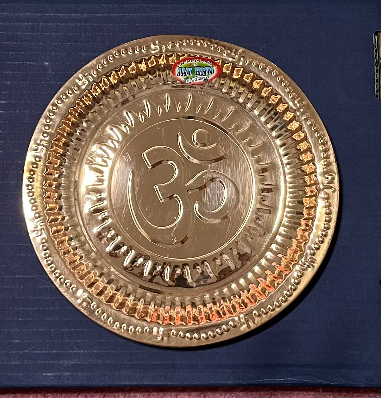 Aarti Thali Copper OM Plate (7.5 Inches)