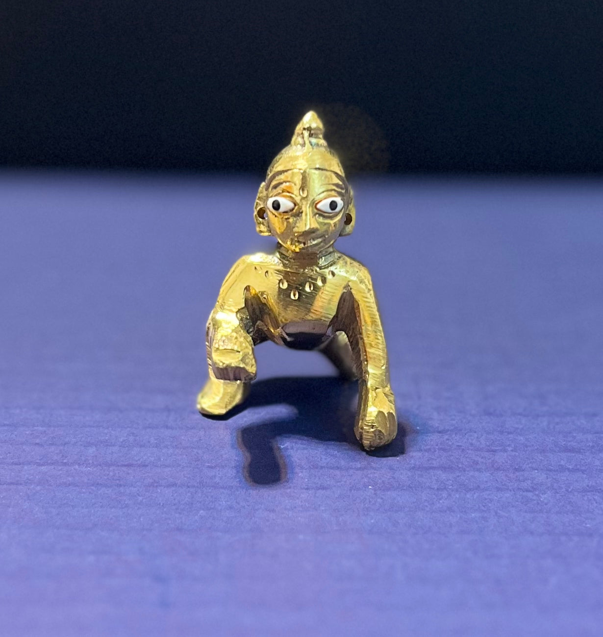 Brass Laddu Gopal Idol Baby Laddoo Krishna Murti (6cm)