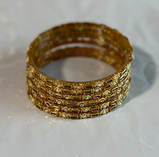 Golden Stone  Bangles Glass