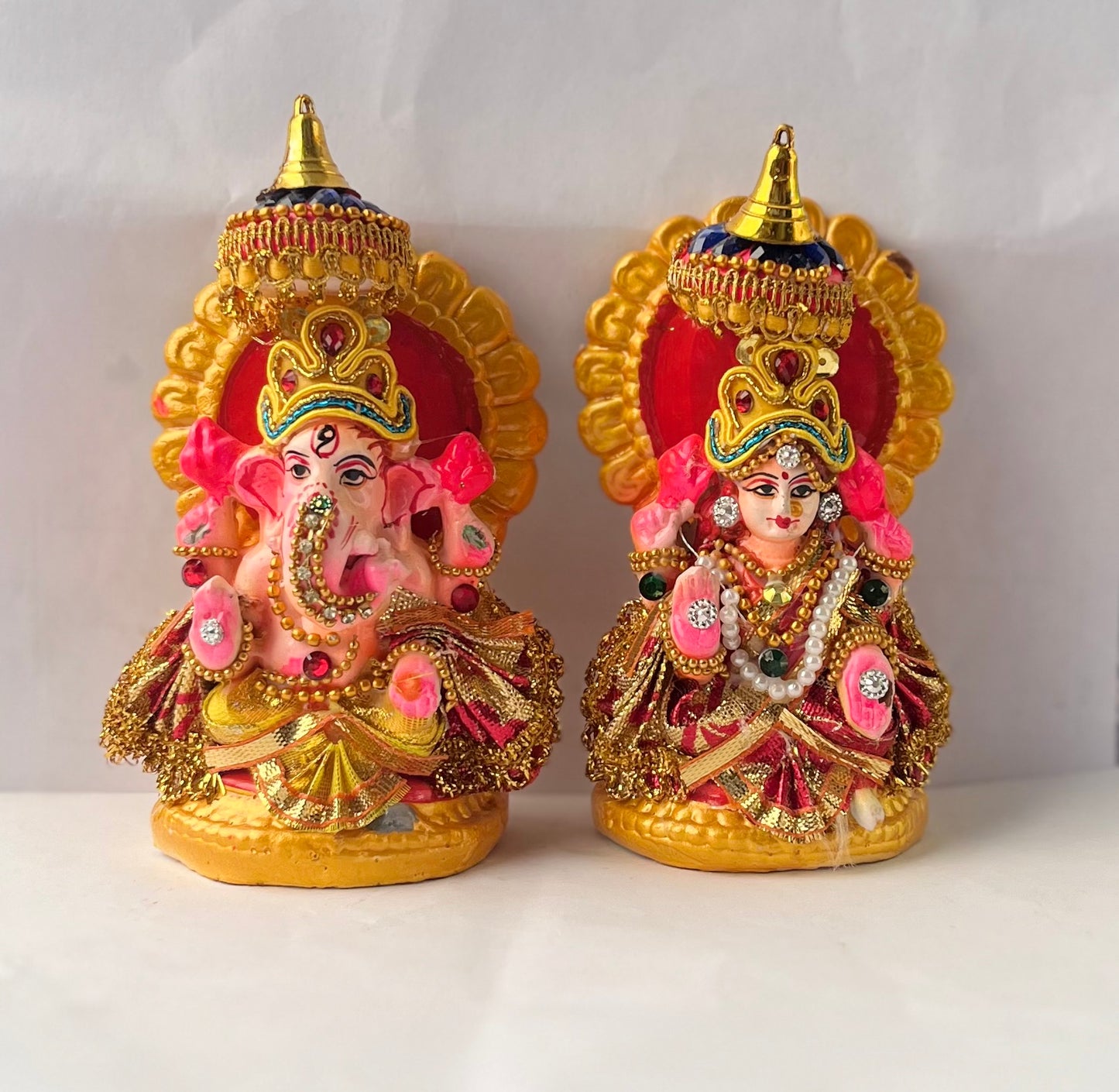 Lord Laxmi Ganesh Pair Murti Multicolour (10cm)