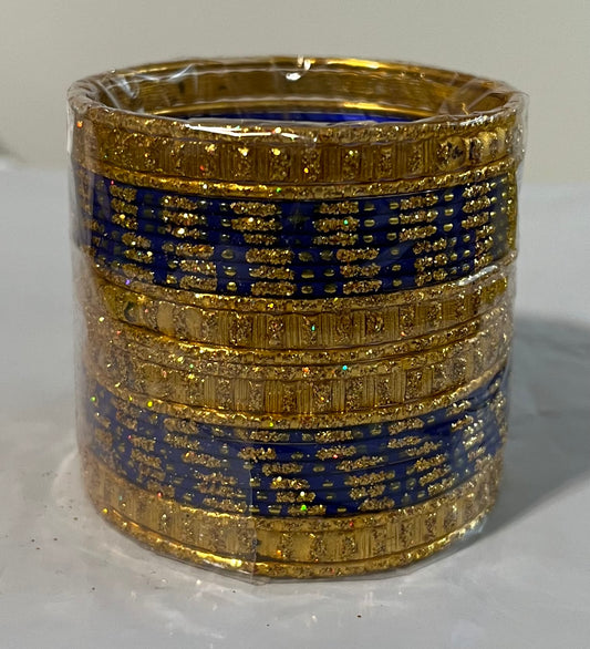 Blue Golden Metal Bangle