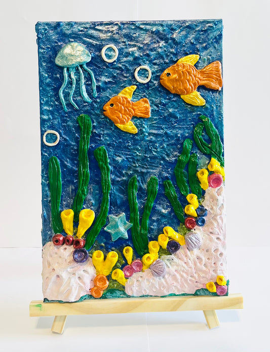 Living Room Under Sea Clay Moral Painting