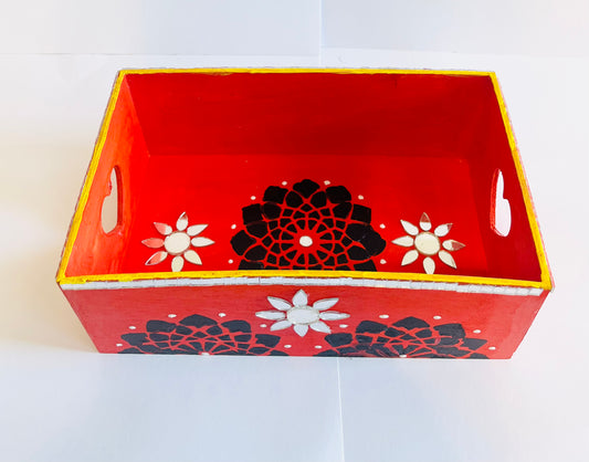 Handcraft Mandala Art Table Tray