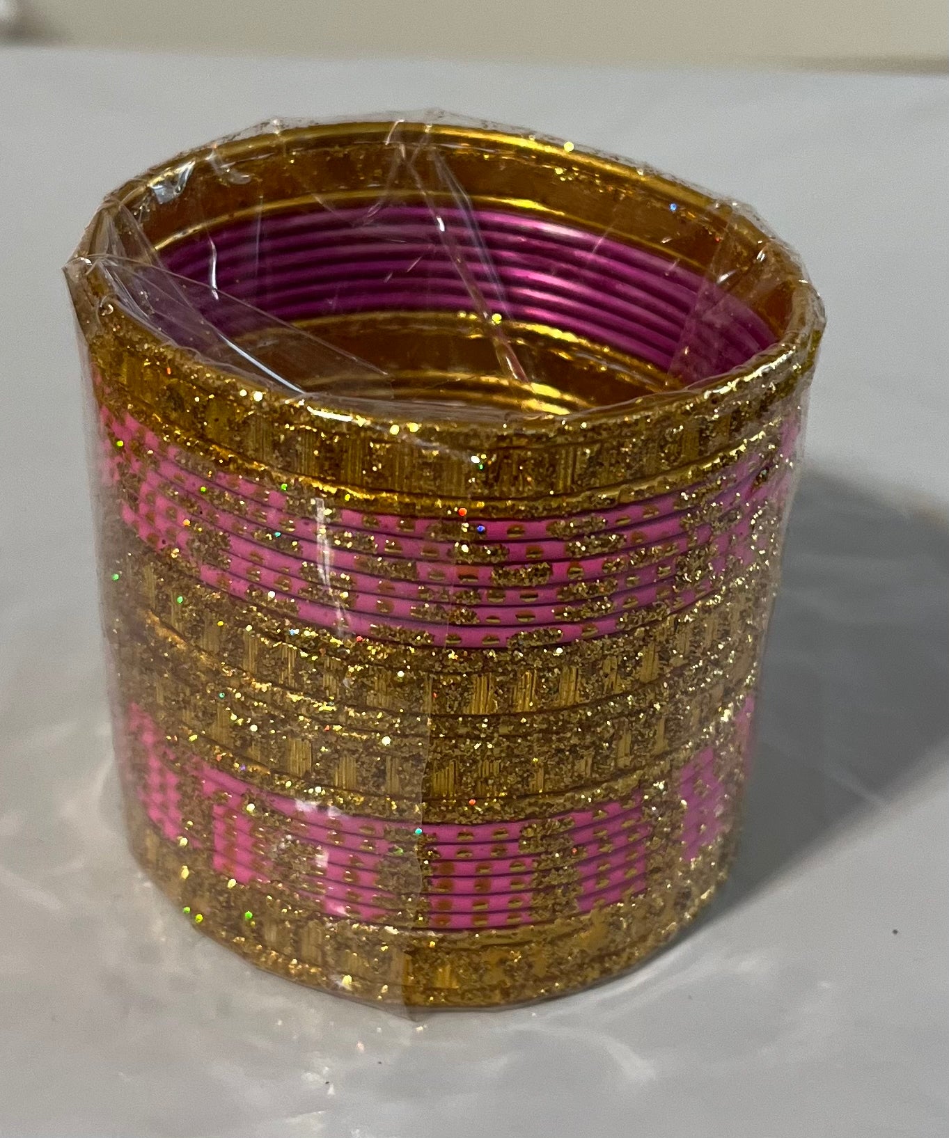 Light Pink Golden Metal Bangle