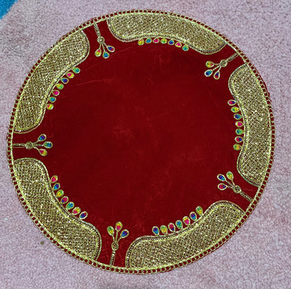 Puja Thali Velvet Cover / Aasan(40cm)