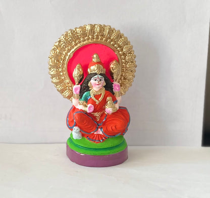 Lord Laxmi Single Clay Idol (11cm)