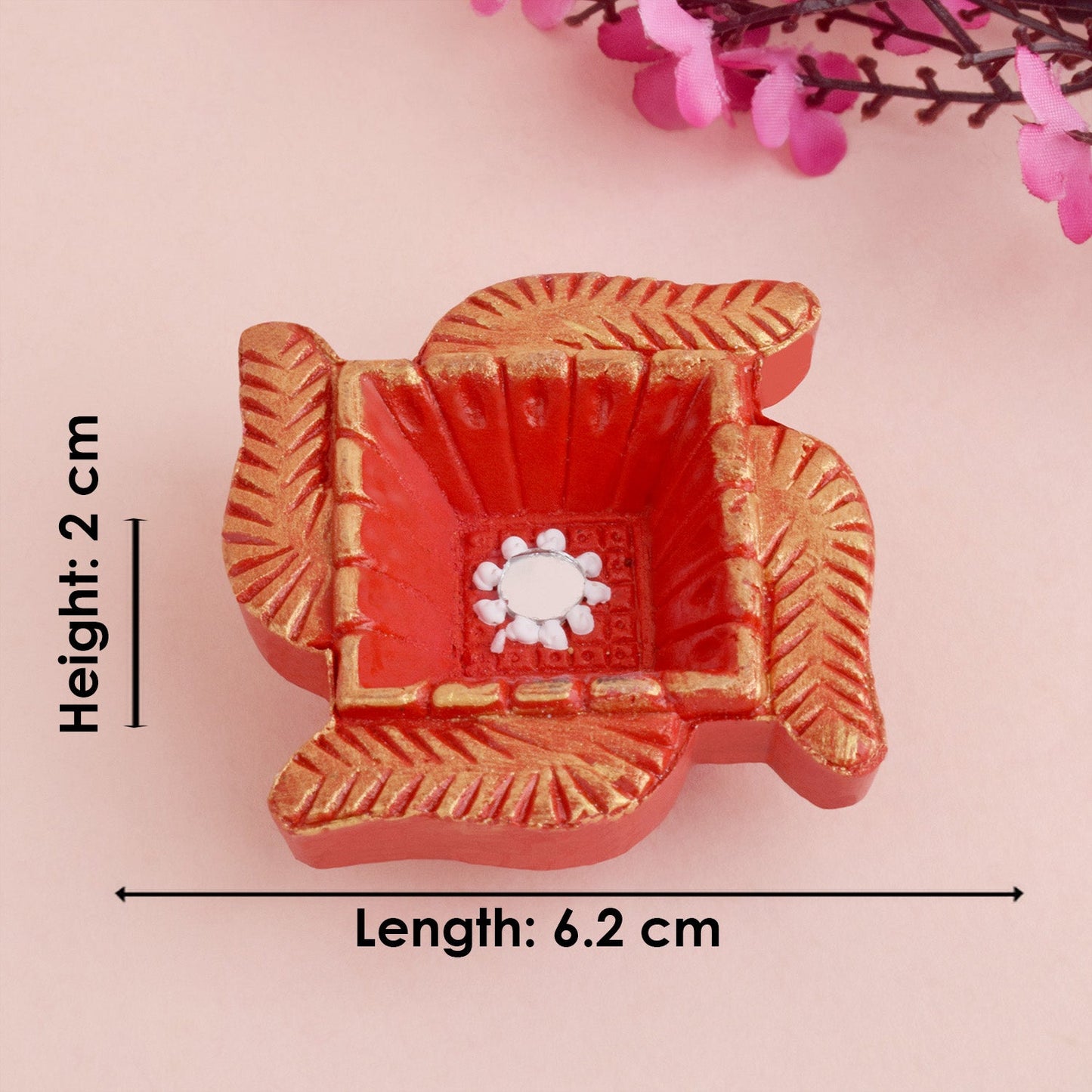 Attractive Swastik Clay Diya (4pcs)