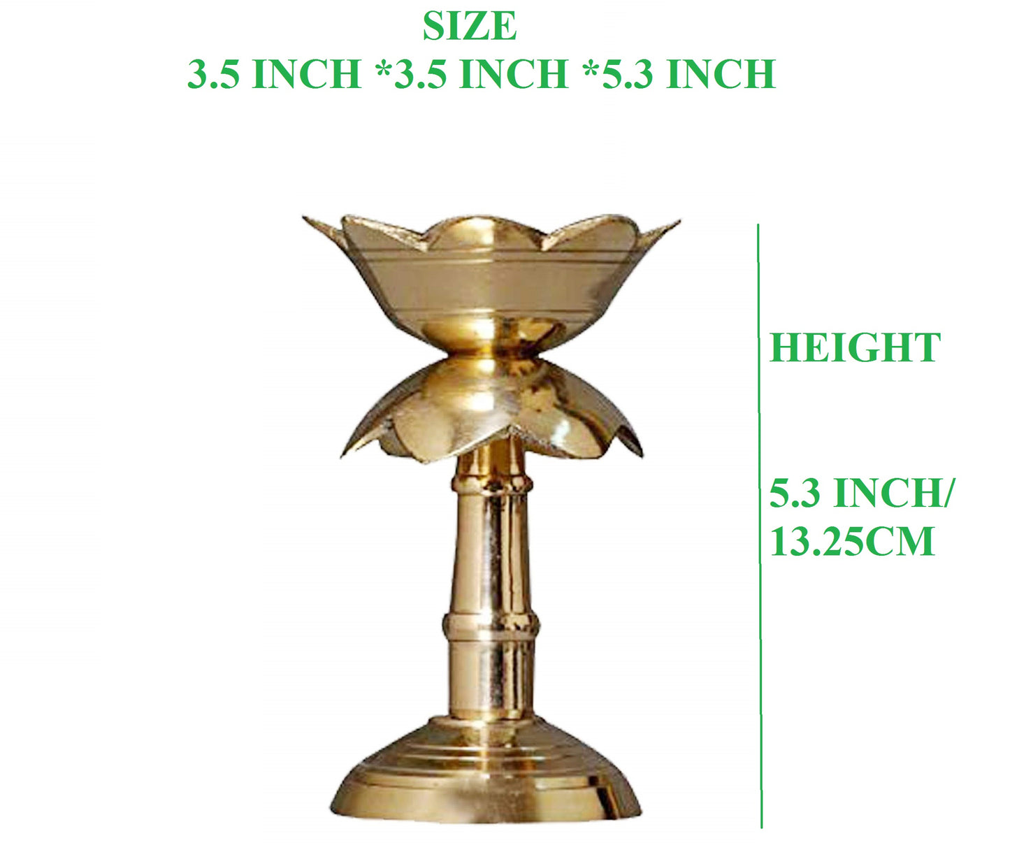 Big Brass Lotus Diya Stand Decoration for Mandir Gift (Height: 5.3 inch)