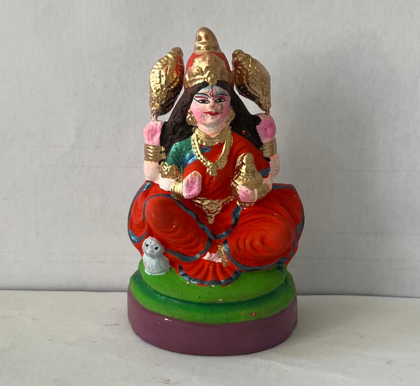 Lord Laxmi Single Clay Idol (8cm)