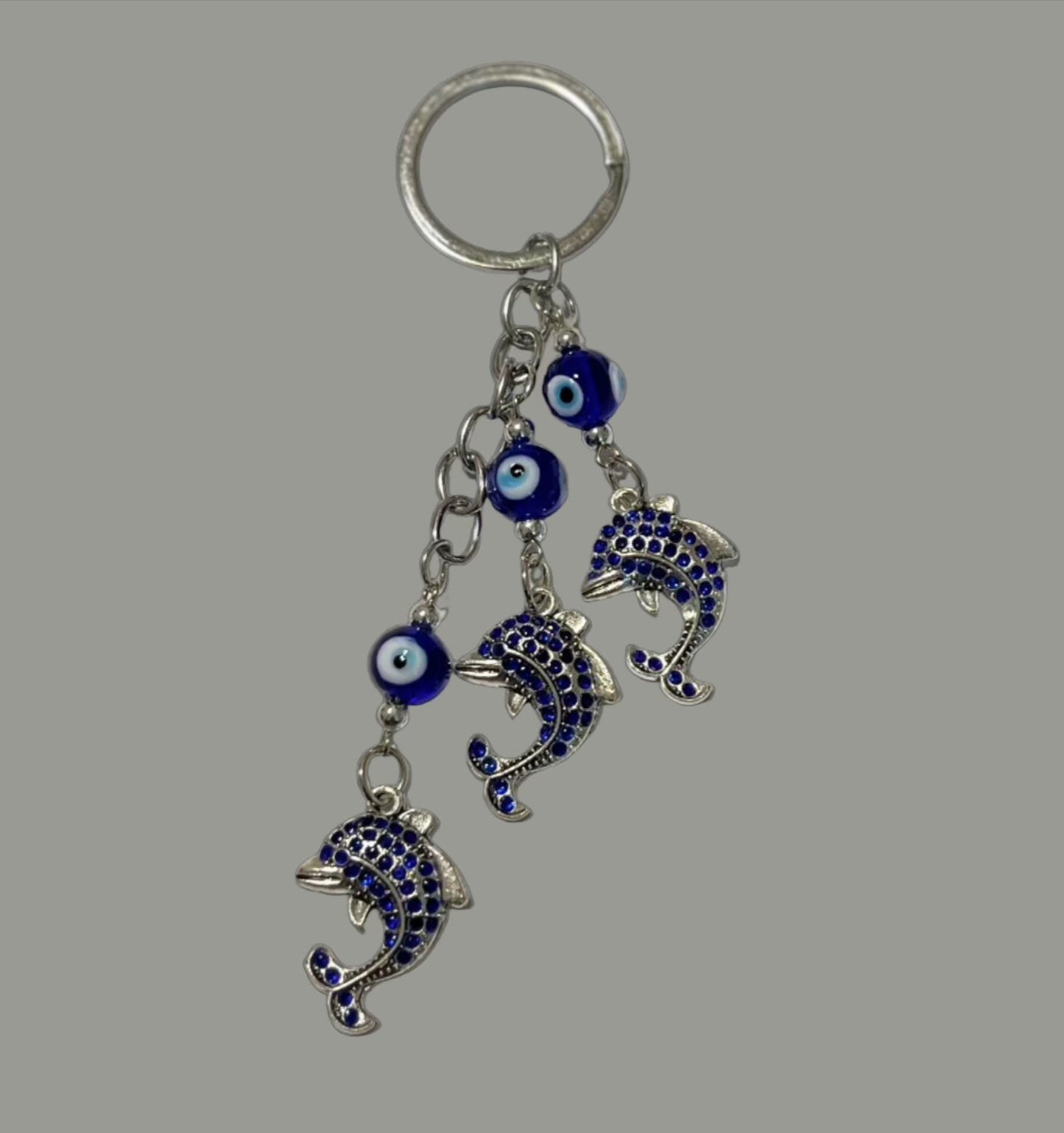 Evil Eye Twin Fish Shaped Keychain (1pc)