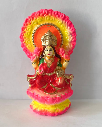 Lord Laxmi Single Clay Idol (15cm)