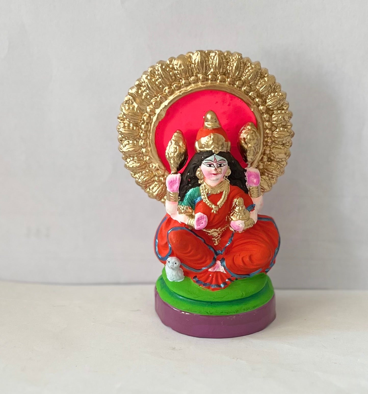 Lord Laxmi Single Clay Idol (11cm)