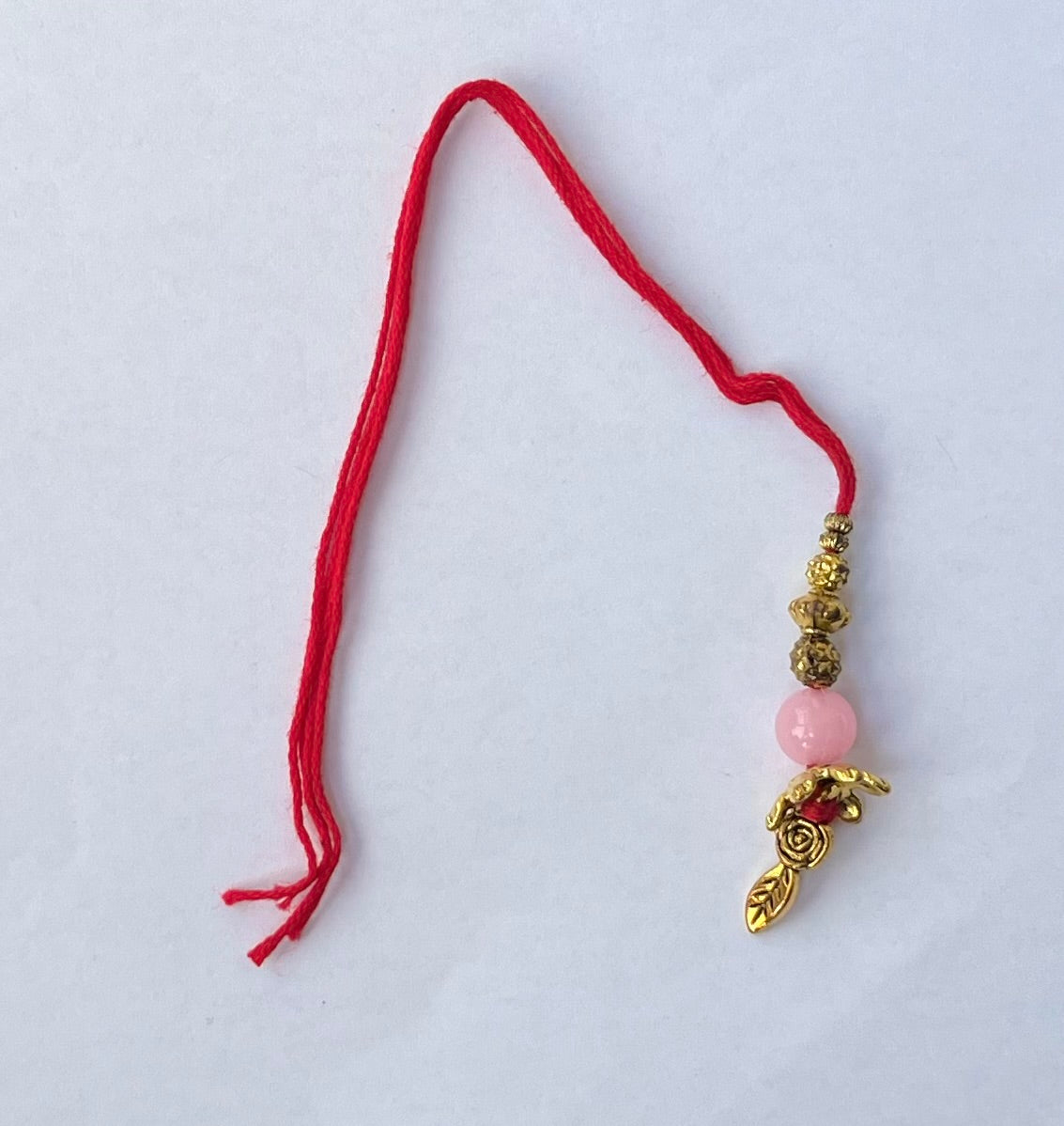 Golden Pink Latkan Bhabhi Rakhi (1pc)