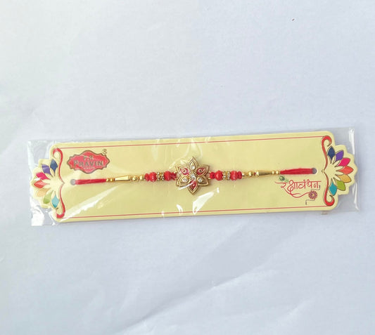 Red Flower Stone Rakhi (1pc)