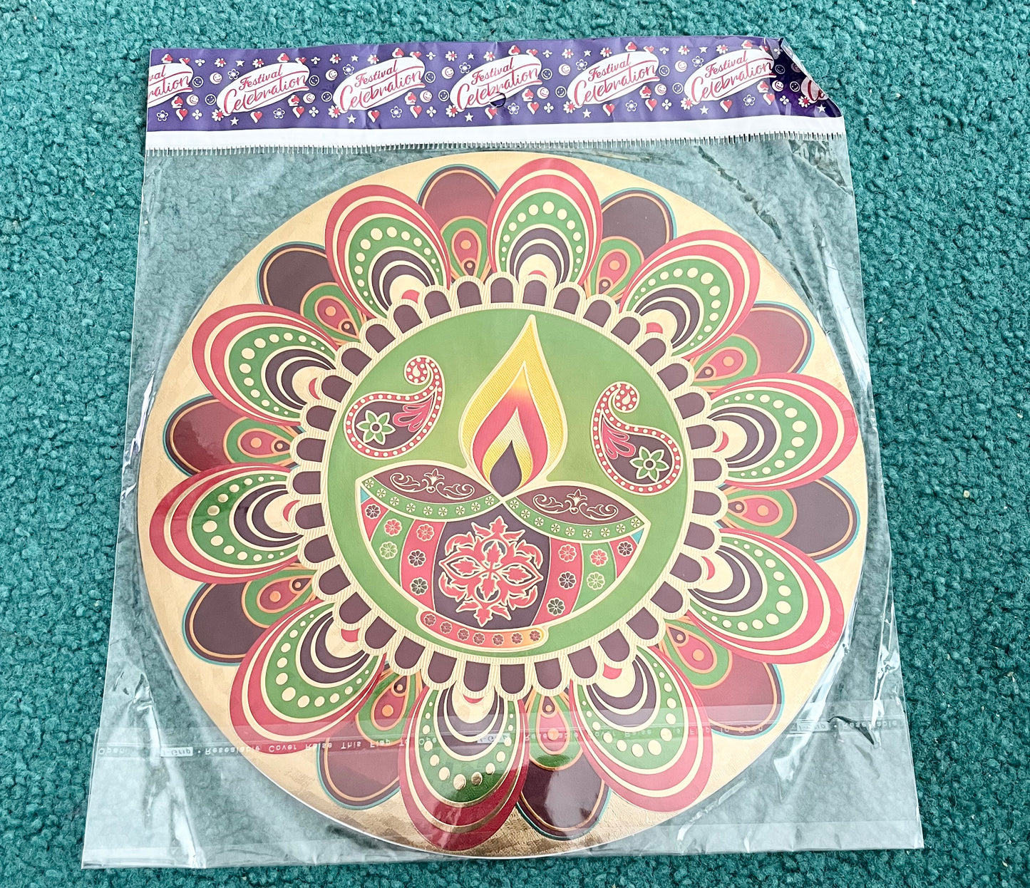 Rangoli Sticker Diya Self Adhesive (9x9Inch)