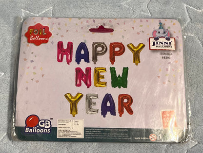 Happy New Year Letter Colorful Foil Balloons