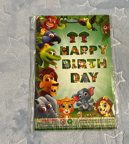 Happy Birthday Banner (Jungle / Safari)