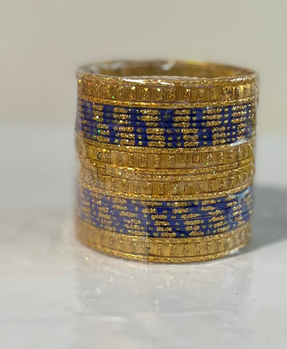 Blue Golden Metal Bangle