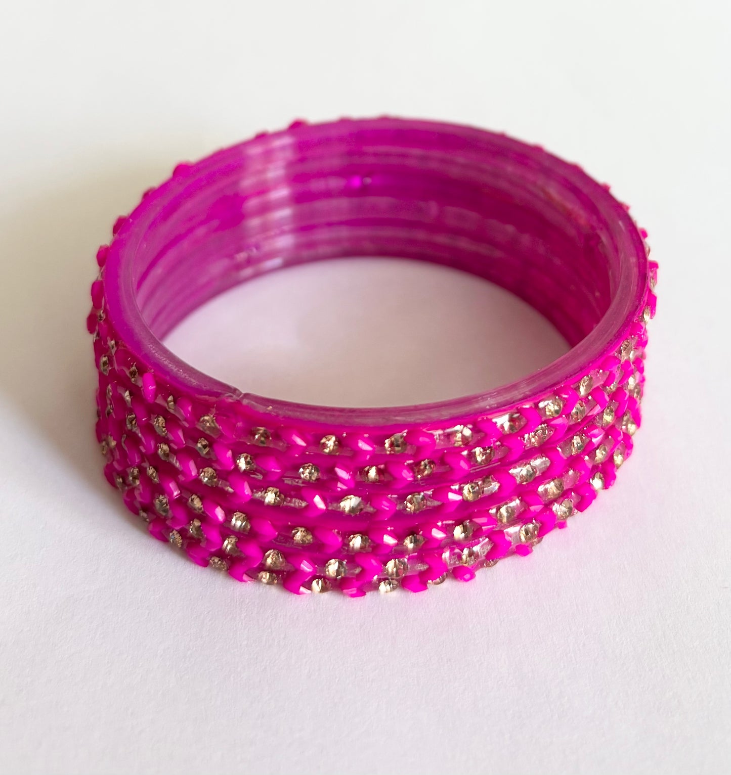 Rani Pink Stone Glass Bangle (2.4)