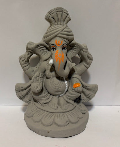 Eco-Friendly Ganesha Idol Without Colour (6 Inch)