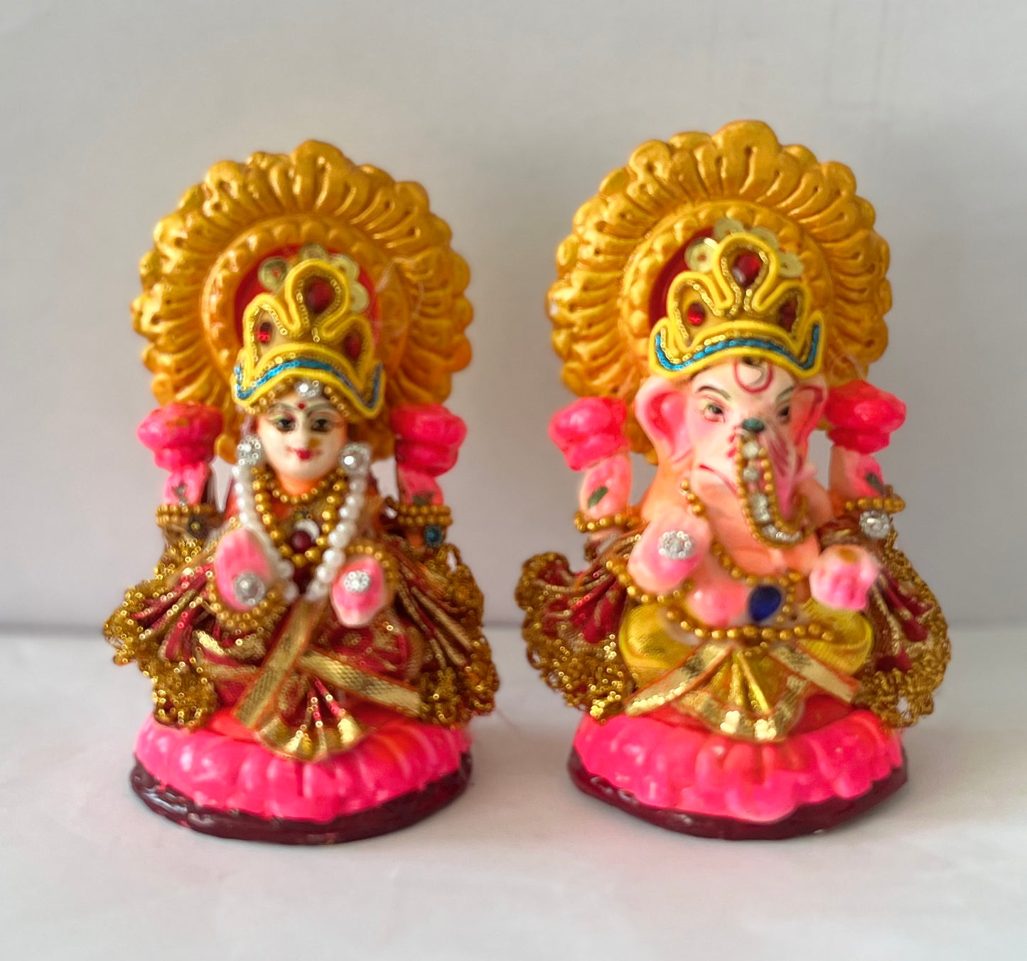 Lord Laxmi Ganesh Pair Murti Multicolour (10cm)