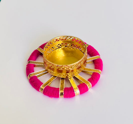 Pink Chakri Tea light Holder(1pc)