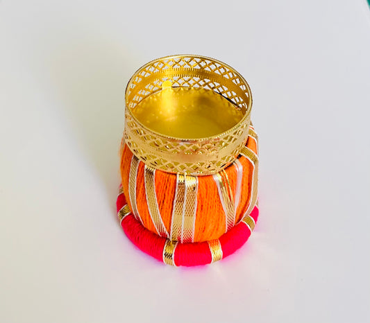 Orange Matki Tea light Holder(1pc)