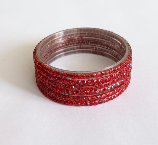 Red Stone Glass Bangle (2.2)