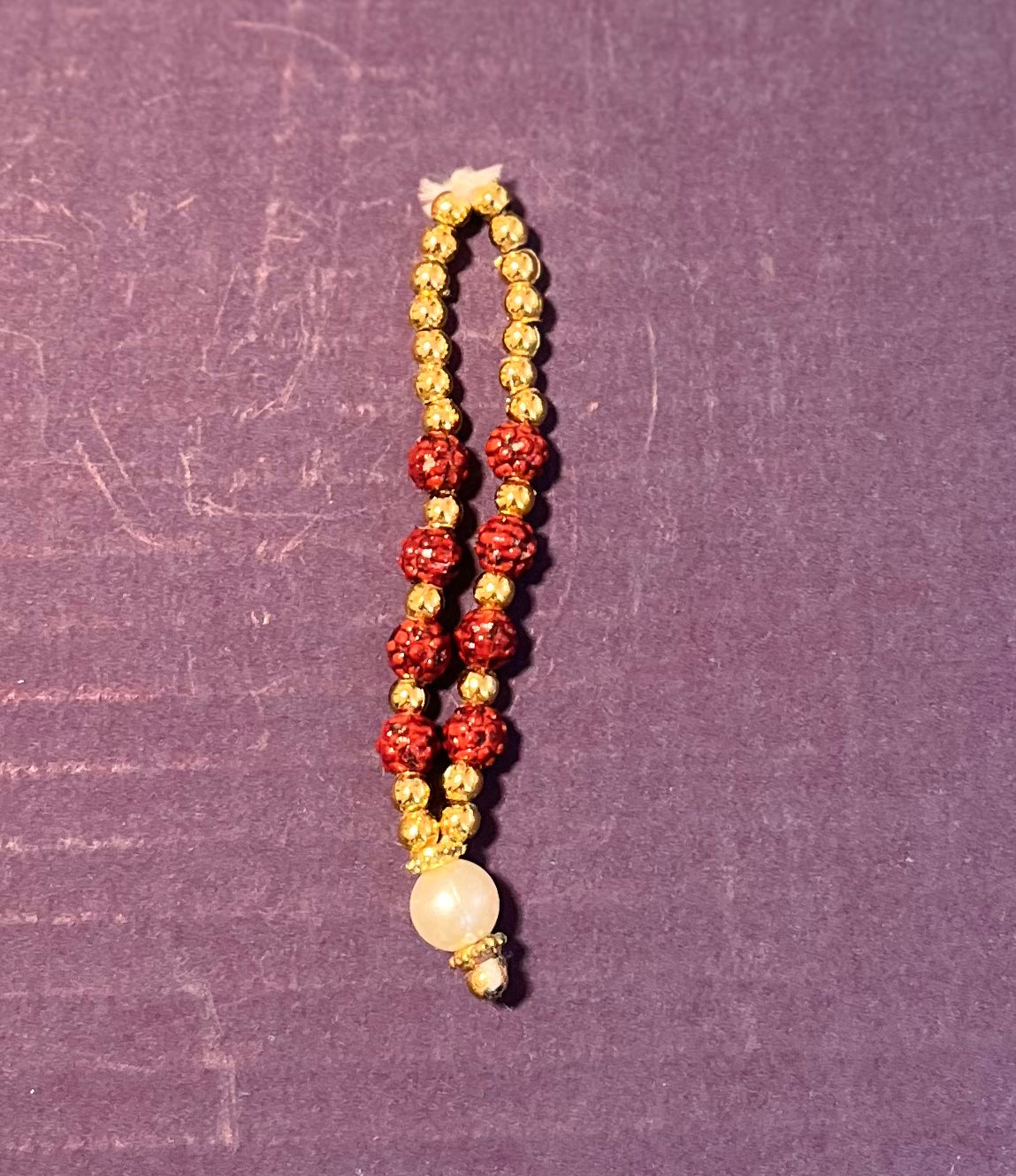 Rudraksh / Red Ribbon Mala (8cm)