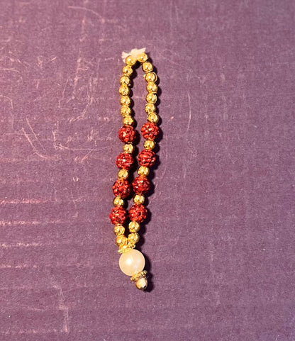 Rudraksh / Red Ribbon Mala (8cm)