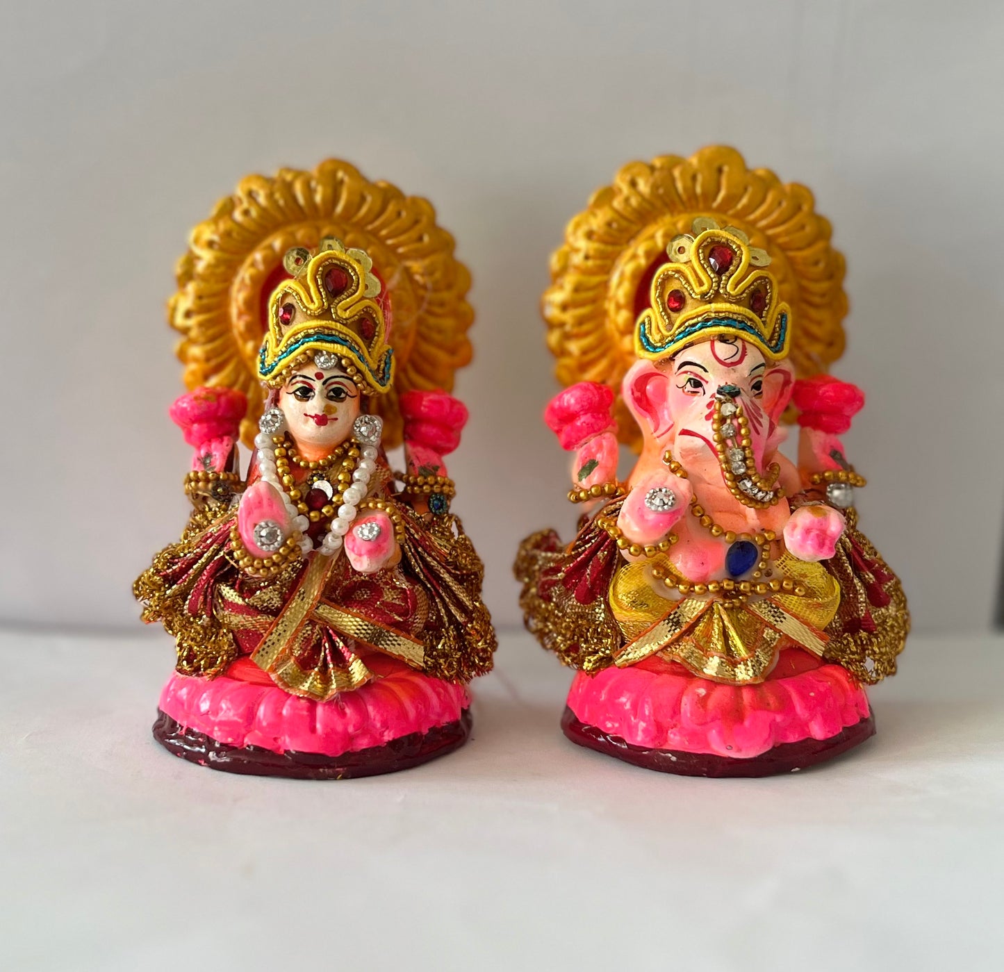 Lord Laxmi Ganesh Pair Murti Multicolour (10cm)