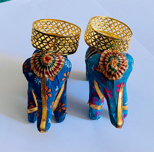Handicraft Elephant Tealight Candle Holder 2 pcs