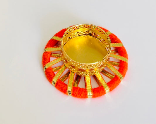 Orange Chakri Tea light Holder(1pc)
