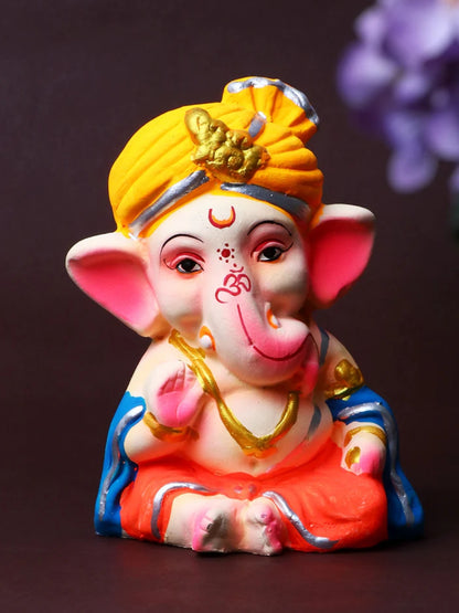 Adorable Colorful Bal Ganesha With Pagdi (4.3 inch)