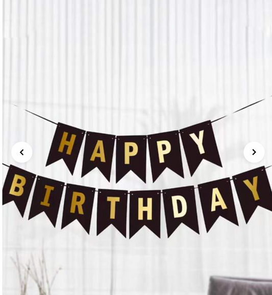 Happy Birthday Banner With Triangular Flags