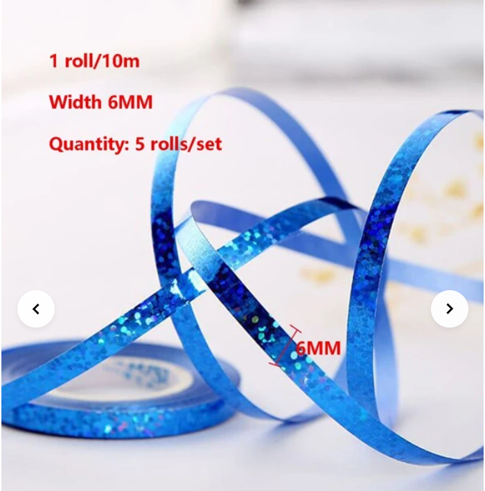 Laser Balloon Ribbon (Blue) (1roll)