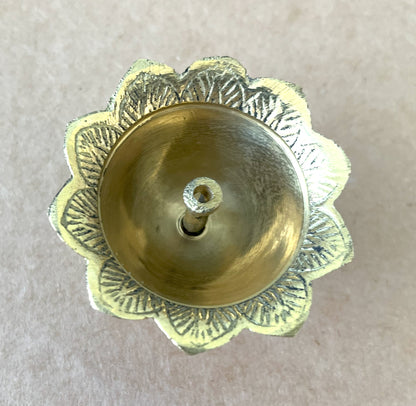 Flower Brass Akhand Diya (Small)