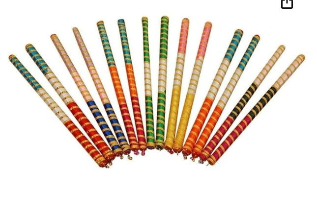 Multicolor Dandiya Wooden Sticks (1 pair)