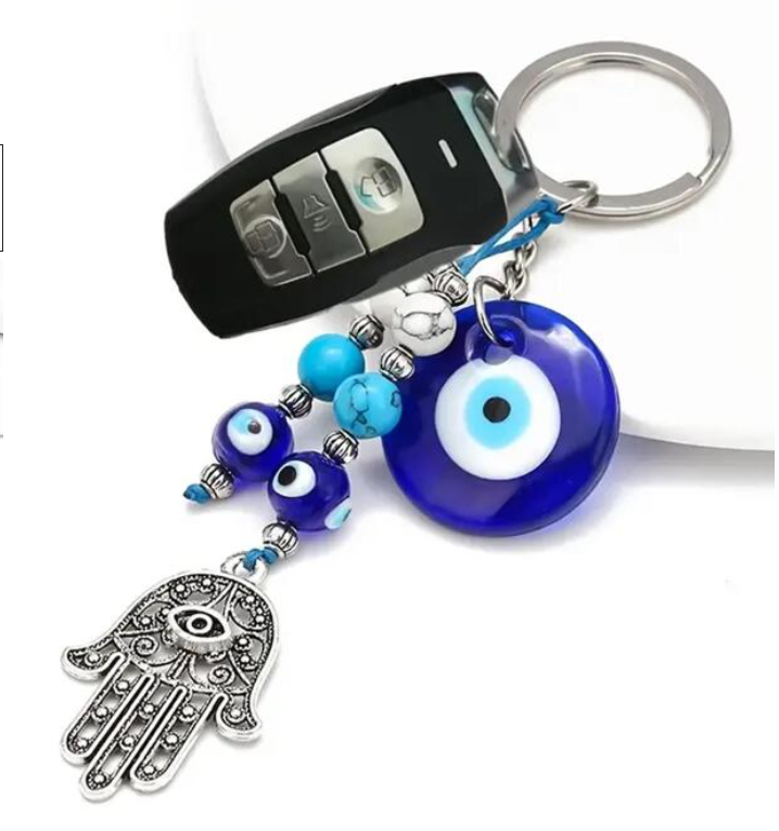 Evil Eye 3 Chain Hand Shaped Thanks Giving Keychain