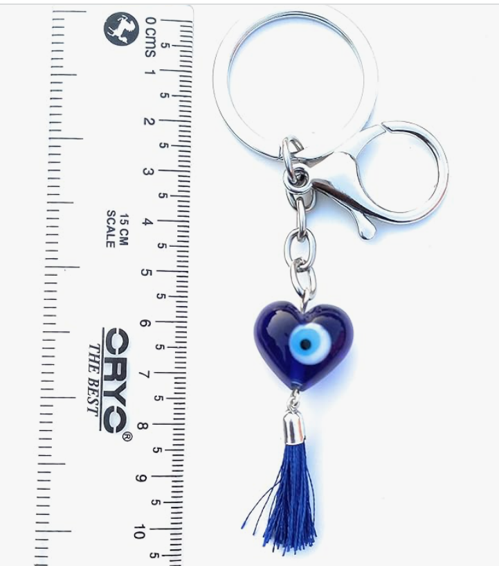 Evil Eye Heart Shaped Keychain (1pc)