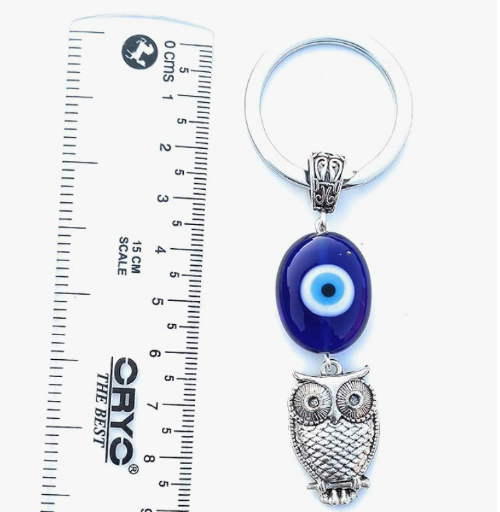 Evil Eye Owl Shaped Keychain (1pc)