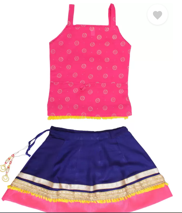 Girls Lehenga Choli Party Wear Printed Lehenga Choli  (Pink) (6-12 Months)