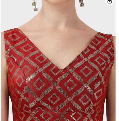 Readymade Sleeveless Blouse for Women Red Size XL